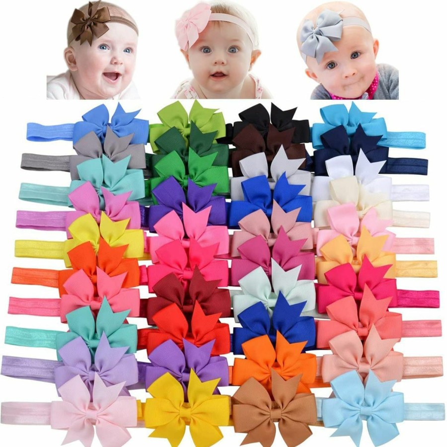 Baby WillingTee | Willingtee Headbands 6 Inch 30 Colors Boutique Grosgrain Ribbon Hair Bows For Baby Girls Infants Toddler Kids Teens And Children