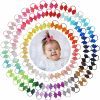 Baby BBGifts | 80Pcs Tiny Hair Ties With Bows Baby Bows Rubber Bands Hair Ties Soft Elastics Ponytail Holders Hair Accessories For Infants Toddlers Baby Girls Multi-Colored