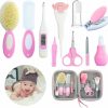 Baby ZELINYE | Zelinye Baby Care Kits,Baby Grooming Kit,10 In 1 Newborn Essentials Must Haves,Baby Nail Clippers Baby Brush Baby Comb Earpick Nose Cleaning Tool Baby Nail File Nursing Baby Kit (Pink)