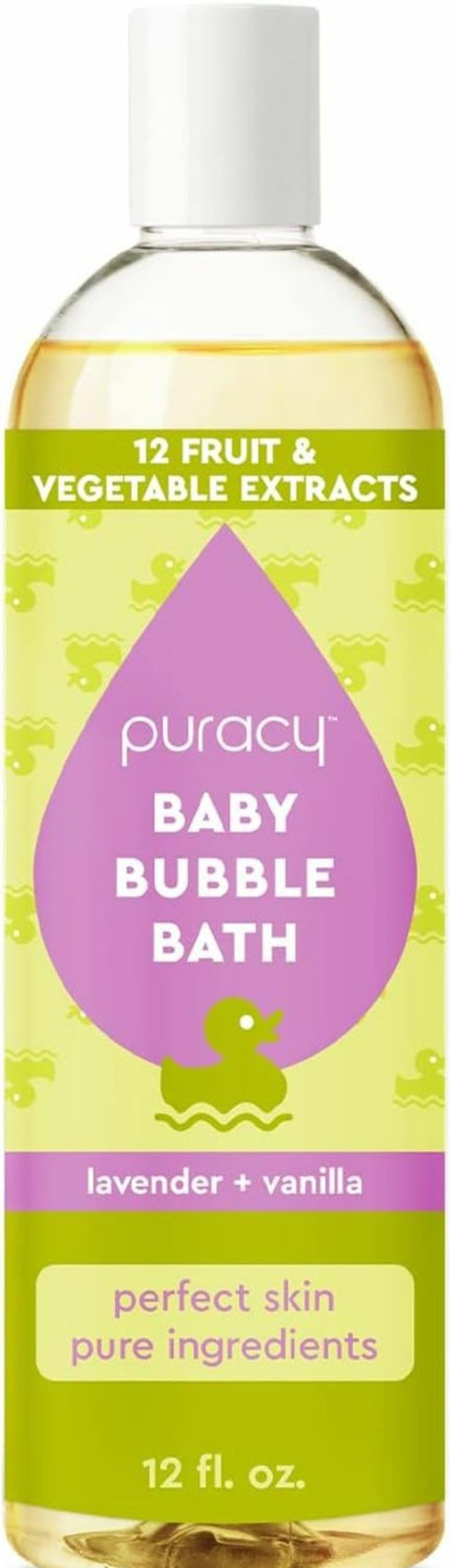 Baby Puracy | Puracy Bubble Bath For Children, Gently Scented With Real Lavender & Vanilla, 98.75% Natural Baby Bubble Bath, Plant-Based Moisturizers For All Skin Types, Tear-Free For Daily Use, 12 Fl Oz