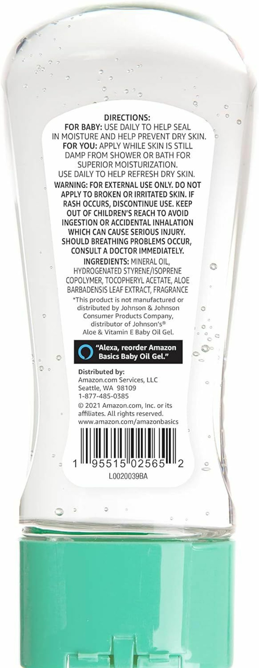 Baby Amazon Basics | Amazon Basics Baby Oil Gel With Aloe Vera & Vitamin E, 6.5 Fl Oz (Pack Of 1) (Previously Solimo)