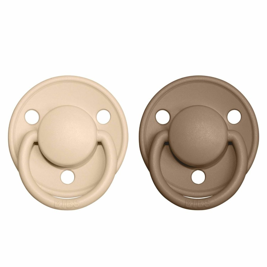 Baby Bibs | Bibs Pacifiers - De Lux Collection | Bpa-Free Baby Pacifier | Made In Denmark | Set Of 2 Ivory/Sage Color Premium Soothers | Size One Size