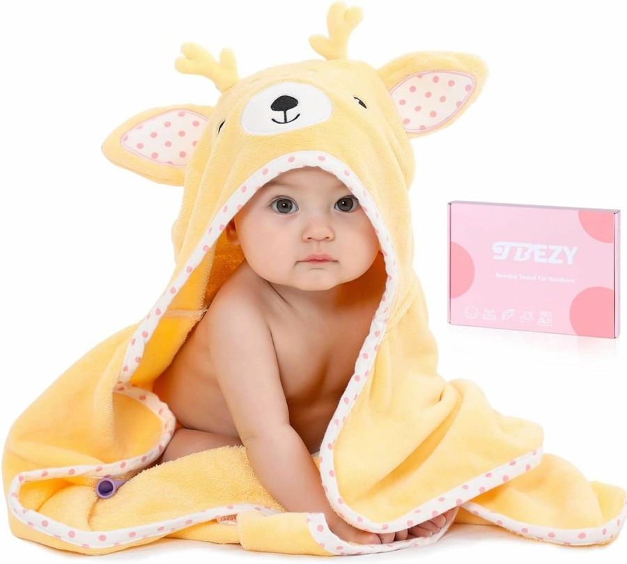 Baby TBEZY | Tbezy Baby Hooded Towel With Unique Animal Design Ultra Soft Thick Cotton Bath Towel For Newborn (Bunny)