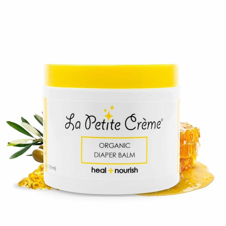 Baby La Petite Creme | La Petite Creme French Organic Diaper Balm - Healing & Nourishing Diaper Cream - Gentle & Safe Baby Balm - Usda Certified Organic Beeswax And Olive Oil - Baby Essentials For Newborn (4 Oz)