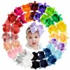 Baby jollybows | Jollybows 20Pcs Baby Girls Grosgrain Ribbon Hair Bows Headbands 6\" Elastic Hair Band Hair Accessories For Infants Newborn (Multicoloured 6" Bows Elastic Headband)