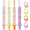 Baby Hunxuo | 4 Pack Pacifier Clips For Girls, Dummy Clips Girls With Adapters, Silicone Binky Clips For Baby Teething Toys Baby Shower