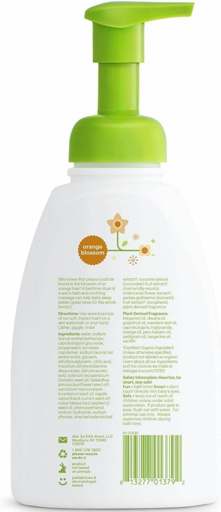 Baby Babyganics | Babyganics Baby Shampoo + Body Wash Pump Bottle, Orange Blossom, Non-Allergenic And Tear-Free, 16 Fl Oz (Pack Of 3), Packaging May Vary