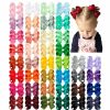 Baby Coreeky | 80 Pcs Boutique Grosgrain Ribbon Pinwheel 3\" Hair Bows Alligator Clips For Babies Toddlers Teens