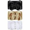 Baby ANHAISHUILV | Anhaishuilv 3 Pack Baby Knit Texture Nylon Headbands Hairbands Hair Bow Elastics Hair Accessories For Baby Girls Newborn Infant Toddlers Kids (White Black Khaki