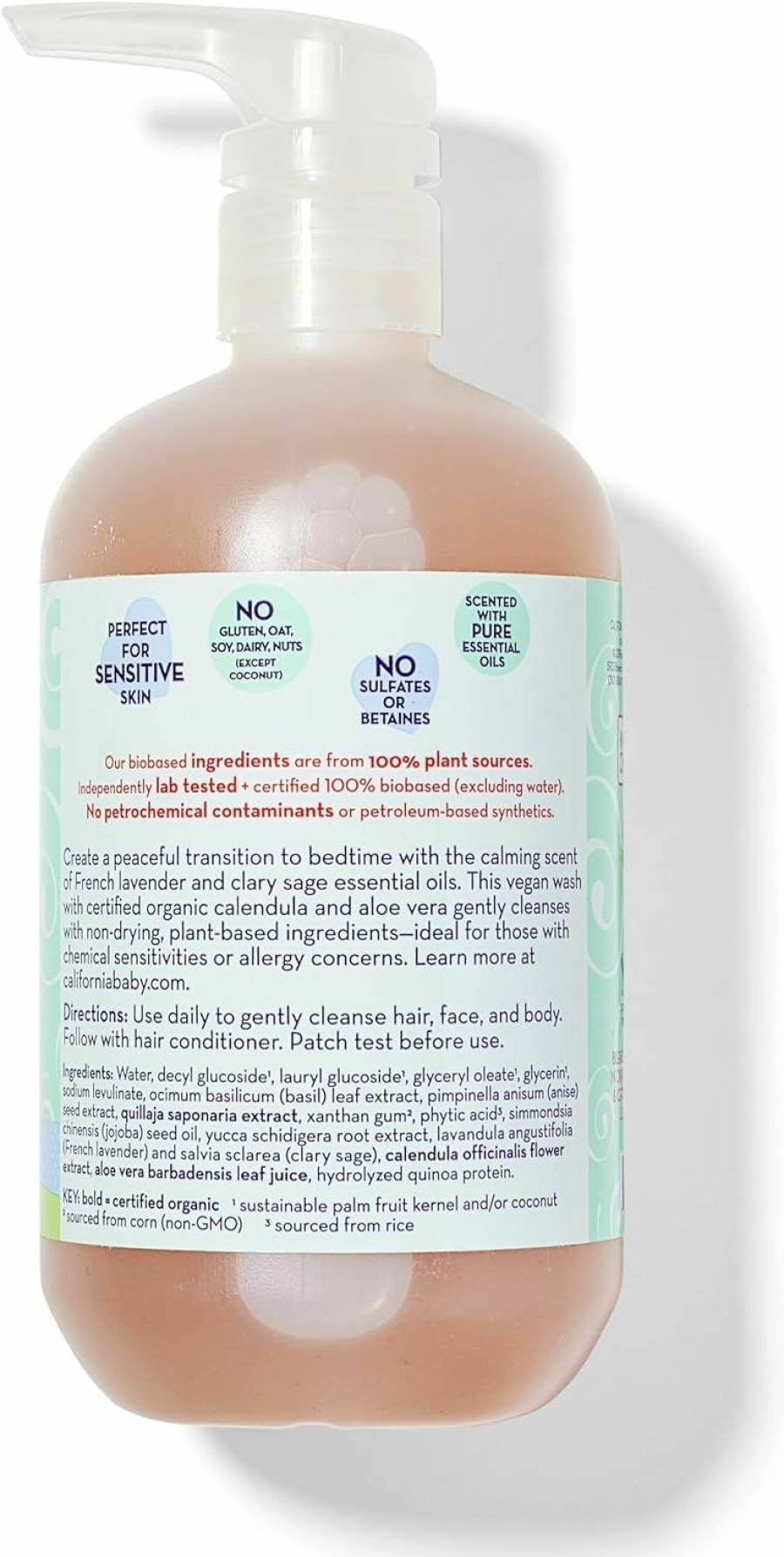 Baby California Baby | California Baby Calming Lavender Shampoo And Body Wash | 100% Plant-Based (Usda Certified) | Hypoallergenic Baby Soap For Dry, Sensitive Skin | 562 Ml / 19 Fl. Oz.