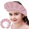 Baby KOMIDK | Komidk Baby Kids Shower Cap Shower Cap For Kids Shampoo Bath Bathing Hat Silicone Adjustable Washing Hair Shower Bathing Protection Bath Cap For Toddler, Baby, Kids, Children (Pink)