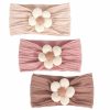 Baby MIUXUESO | Miuxueso 3 Pcs Baby Flower Headbands Baby Girls Nylon Headbands Soft Hairbands Hair Accessories For Newborn Infant Toddler Kids(Beige Pink Khaki)