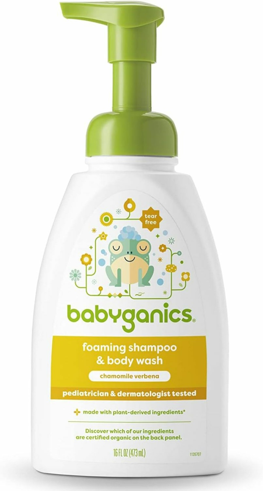 Baby Babyganics | Babyganics Baby Shampoo + Body Wash Pump Bottle, Fragrance Free, Non-Allergenic And Tear-Free, 16 Fl Oz, Packaging May Vary