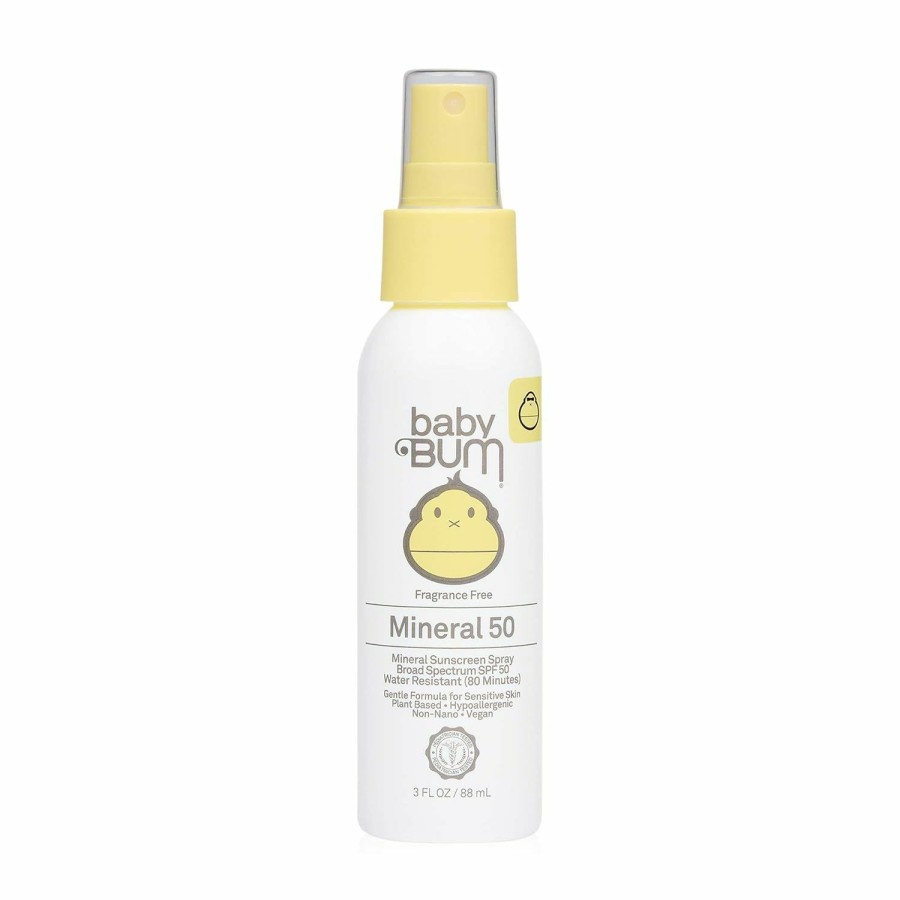 Baby Sun Bum | Sun Bum Baby Bum Spf 50 Sunscreen Spray | Mineral Uva/Uvb Face And Body Protection For Sensitive Skin | Fragrance Free | Travel Size | 3 Fl Oz