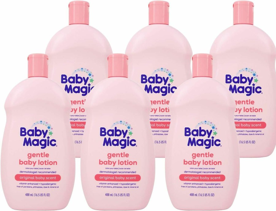 Baby Baby Magic | Baby Magic Gentle Baby Lotion | 16.5 Fl Oz (Pack Of 6) | Vitamins & Aloe, Pink (705544), Original Baby Scent