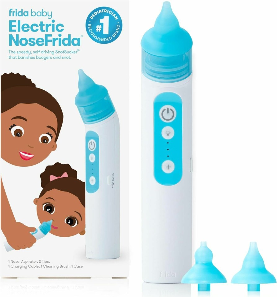 Baby Frida Baby | Frida Baby Electric Nosefrida Nasal Aspirator For Baby, Nose Sucker For Baby & Toddler, Nasal Aspirator With 3 Suction Levels, 2 Silicone Tips, Usb Rechargeable