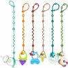 Baby LittleHugs | Littlehugs Toy Straps For Baby, 5Pcs Adjustable Toy Holder For Stroller Accessories, Silicone Baby Tether Pacifier Clip, No Throw Baby Travel Essential Leash For High Chair, Car Seat, Sippy Cups