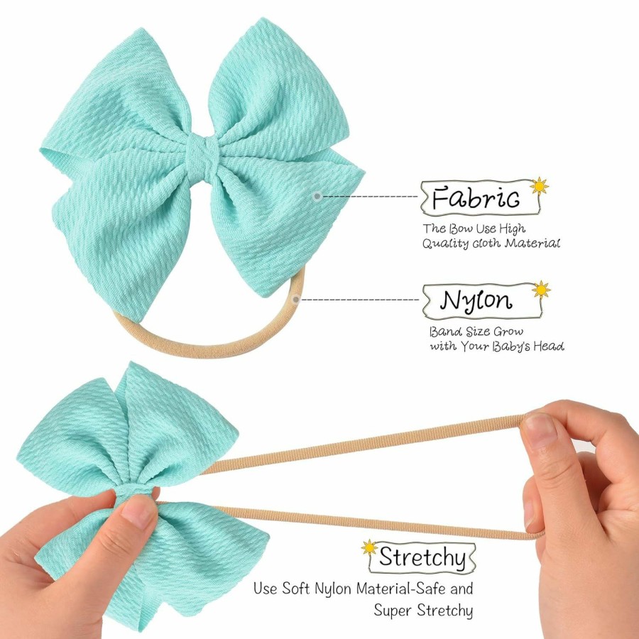 Baby Prohouse | Prohouse 30 Pcs Big Bows Baby Nylon Headbands Hairbands Hair Bows Elastics For Baby Girls Newborn Infant Toddler Child Hair Accessories