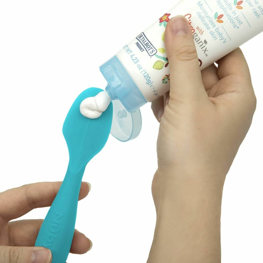 Baby Nuby | Nuby Dr. Talbots Silicone Diaper Cream Brush With Suction Base, Aqua