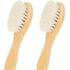 Baby DF DUALFERV | Baby Hair Brush, 2 Pcs Baby Hair Brush With Wooden Handle, Natural Soft Goat Bristles Cradle Cap Brush For Newborns & Toddlers