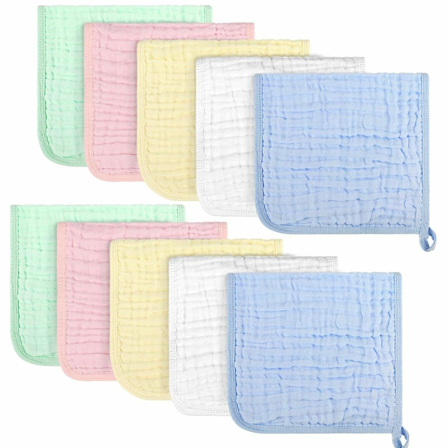 Baby AIDEA | Aidea Burp Cloths-20\"X10\", Muslin Washcloths For Babies, Highly Absorbent Cotton Burp Cloths, Large Soft Breathable Baby Rags For Boys And Girls, Newborn Essentials, Baby Gifts, White-10 Pack