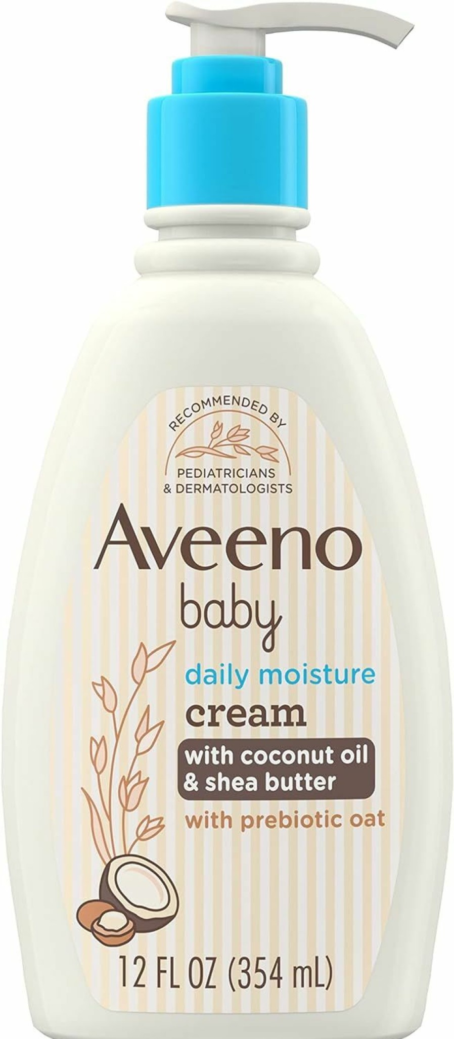 Baby Aveeno Baby | Aveeno Baby Daily Moisturizing Cream With Prebiotic Oat, Baby Lotion With Coconut Oil & Shea Butter Deeply Moisturizes Sensitive Skin, Hypoallergenic With A Gentle Coconut Scent, 12 Fl. Oz