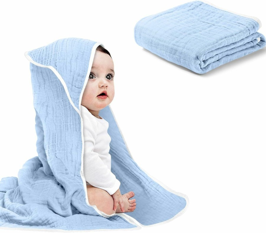 Baby Arnzion | Arnzion Baby Hooded Towels For Babies And Toddlers, Muslin Baby Bath Towel Soft And Absorbency For Boys And Girls (Pure White 1 Pack)