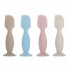 Baby MSVP | 4 Pack Mini Baby Diaper Cream Spatula Applicator, Soft Silicone Baby Butt Paste Spatula Diaper Cream Brush With Suction Cup Base (Brown, Blue, Pink, Gray)