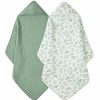 Baby FIEMOL | Fiemol Baby Bath Towels, 100% Muslin Cotton Hooded Baby Towels For Newborn, 2 Pack Baby Towels With Hood For Infant Toddler And Kids, Large 32X32Inch, Soft And Absorbent