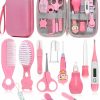 Baby YASEW | Baby Healthcare And Grooming Kit, Safety Newborn Nursery Care Set, With Hair Brush Comb, Nail Clipper, Thermometer, Pacifier Clip, Nasal Aspirator For Newborn Infant Baby Girls Boys (Pink)