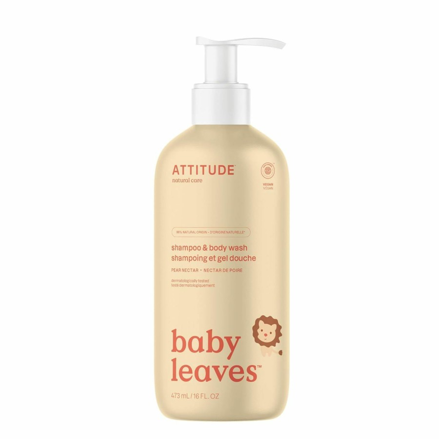 Baby ATTITUDE | Attitude 2-In-1 Shampoo And Body Wash For Baby, Ewg Verified, Dermatologically Tested, Vegan, Good Night, 16 Fl Oz