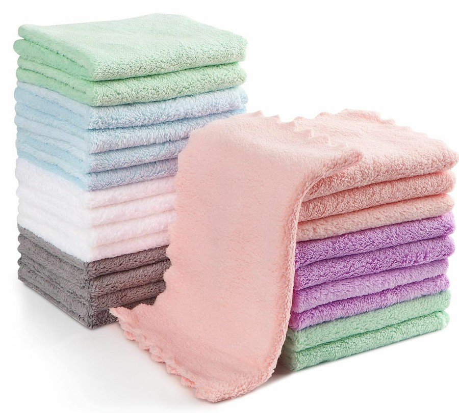 Baby Orighty | Orighty Baby Washcloths 24-Pack(7''X9''), Microfiber Coral Fleece Baby Towels, Super Soft And Absorbent Wash Cloths For Newborns, Infants And Toddlers, Gentle On Delicate Skin For Face Hands And Body