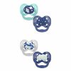 Baby Dr. Brown's | Dr. Brown'S Advantage Glow-In-The-Dark Pacifier, 100% Silicone Baby Paci Symmetrical Soother, 0-6M, Bpa Free, Blue, 4 Pack