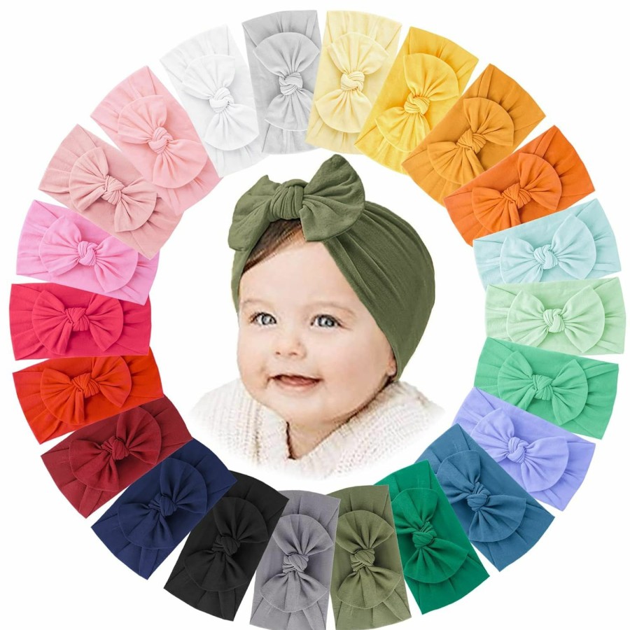 Baby Jesries | Jesries 22 Pcs Baby Headbands Soft Nylon Hairbands With Bows Girls Hair Accessories For Newborn Infant Toddler Kids Handmade