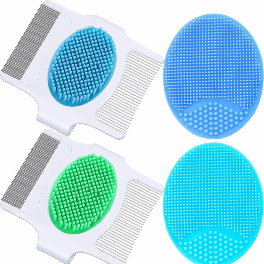 Baby MR LION | Cradle Cap Brush And Comb, Cradle Cap Brush Safe Baby'S Scalp Brush With Soft Rubber Bristles, Help Gently Massage Care Scalp