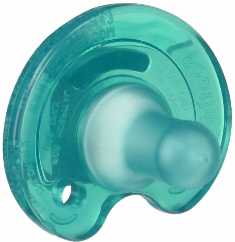 Baby PHILIPS | Philips Notched Newborn Nicu Soothie Pacifier, Green, 0-3 Months, Hospital Binky - Natural Scent