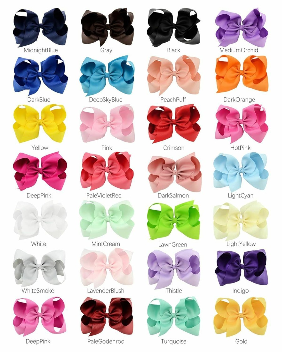 Baby choicbaby | Choicbaby 28Pcs 6 Inches Grosgrain Ribbon Hair Bows Large Hair Bows Alligator Clips Hair Accessories For Baby Girls Toddlers Teens