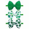 Baby Lanmerry | Lanmerry St. Patrick'S Day Baby Girl Bows Clover Headbands St. Patrick Baby Hair Bows Elastic Nylon Hairbands Hair Accessories For Newborn Infant Toddler