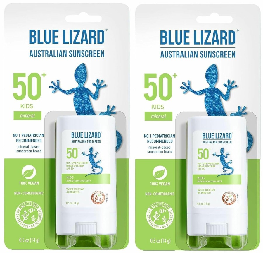 Baby BLUE LIZARD | Blue Lizard Mineral Sunscreen Stick With Zinc Oxide Spf 50+ Water Resistant Uva/Uvb Protection Easy To Apply Fragrance Free, Kids, Unscented, 0.5 Oz