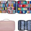 Baby HUHYNN | Huhynn Hair Accessories Organizer For Girls, Hair Accessories Storage Bag, Hair Bow Storage Organaizer For Girls With Multi-Compartments, Baby Hair Accessories Organizer For Travel (Pink)