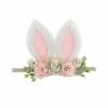 Baby KIDOCHEESE | Kidocheese Bunny Headband Bunny Rose Ears Easter Headbands Baby Girls Flower Crown Spring Bunny Headbands (C)