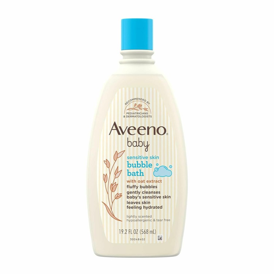 Baby AVEENO BABY | Aveeno Baby Sensitive Skin Bubble Bath With Oat Extract, Gently Cleanses And Leaves Skin Feeling Hydrated, Tear-Free Formula, Hypoallergenic, Paraben-, Phthalate-, Soap- & Dye-Free, 19.2 Fl. Oz