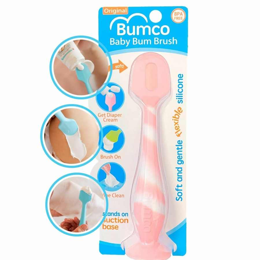 Baby Baby Bum Brush | Bumco Diaper Cream Spatula - Bpa-Free Butt Paste Diaper Cream Applicator, Soft & Flexible Diaper Rash Cream Applicator, Butt Spatula Baby, Mom-Invented Diaper Bag Essentials (Blue)