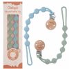 Baby Oiekpe | Pacifier Clips For Baby Boys Girl - 100% Food Grade Silicone, One Piece Pacifier Clip Holder, Wooden Clips Design, Paci Clip Soothe Baby Binky Holder For Shower Birthday Gift(Apricot+Powder Rose)