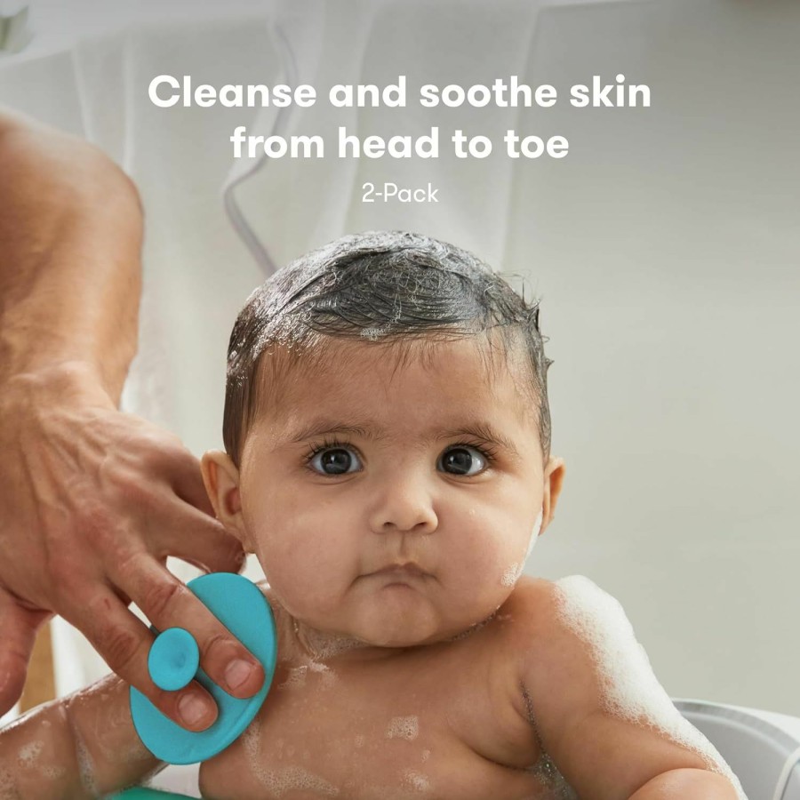 Baby Frida Baby | Frida Baby Dermafrida The Skinsoother Baby Bath Silicone Brush| Baby Essential For Dry Skin, Cradle Cap And Eczema, 2 Count (Pack Of 1)