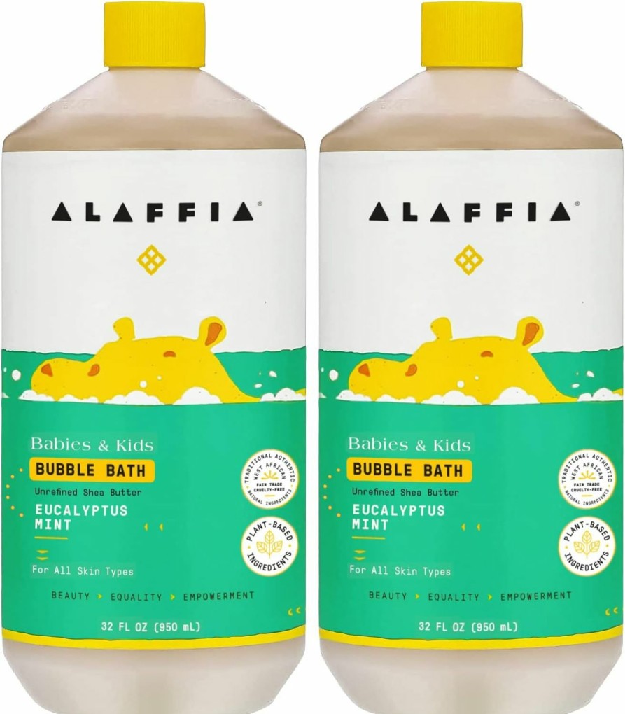 Baby Alaffia | Alaffia Babies And Kids Bubble Bath, Gentle Baby Essentials For Delicate Skin, Cleansing & Calming Bubbles, Plant Based Formula, Vegan, Lemon Lavender, 32 Fl Oz