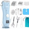 Baby Favrison | Favrison Baby Hair Clippers, Professional Quiet Hair Trimmer For Kids And Toddler, Waterproof & Rechargeable Cordless Hair Cutting Machine For Children, With Lcd Display