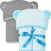 Baby ZASH KIDS | Set Of 2 Hooded Baby Towels White And Grey Luxurious, Large And Super Absorbent 30 X 30 Inch Soft And Suitable For Infants, Toddlers And Kids 400 Gsm