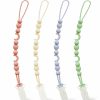 Baby eshome | Eshome Pacifier Clip, Stroller Accessories With One-Piece Design, Silicone Pacifier Holder Clip For Boys And Girls, Baby Newborn Essentials Binky Clips For Baby Soft Flexible(Green+Yellow+Pink+Blue)