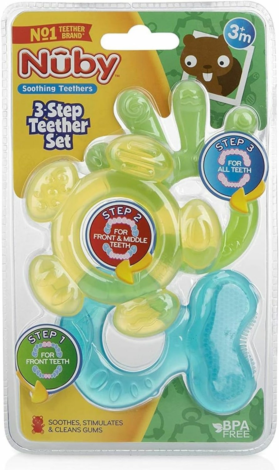 Baby Nuby | Nuby 3 Step Soothing Teether Set (Girl)